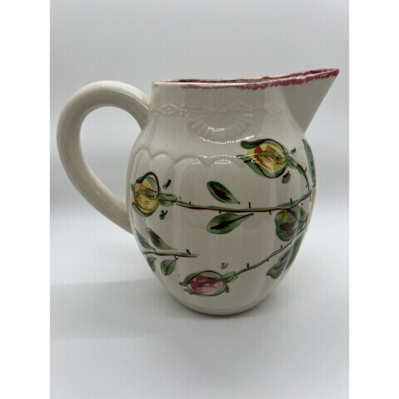 Southern Potteries Blue Ridge Erwin Rose Pitcher, Virginia Style 6 Inch Jug - Picture 2 of 16